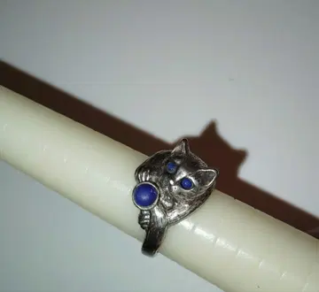 고양이 얼굴 실버 반지 SILVER925