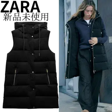 ZARA 롱 기장 퍼프 베스트 S