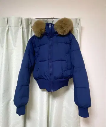 네이비 퍼 숏 다운 자켓