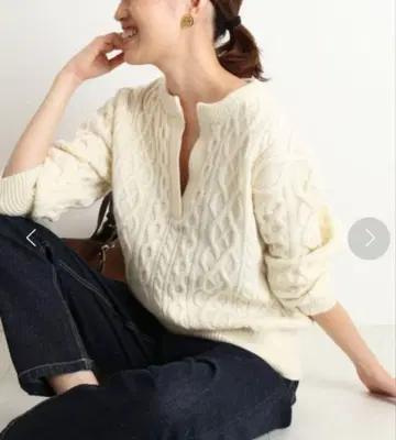 [ 새상품급 ] SLOBEI ENA 케이블 니트 스웨터 키넥