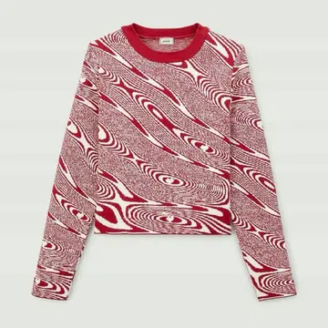 긴팔 빨간색 상의 스웨터 레드 블라우스 하트 y2k 페어리 그런지