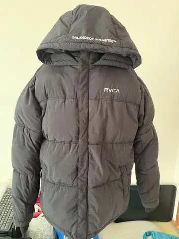 RVCA 후드 부착 다운 자켓 그레이