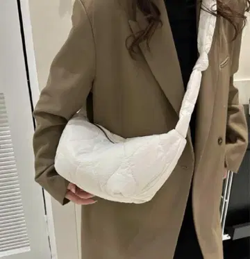 퀼팅 백 여성용 화이트 복슬복슬