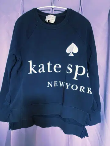 KATE SPADE 로고 프린트 풀오버 프릴 네이비