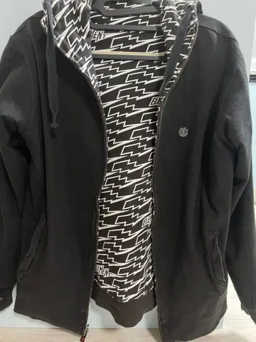 ELEMENT 리버서블 후드티 블랙/화이트