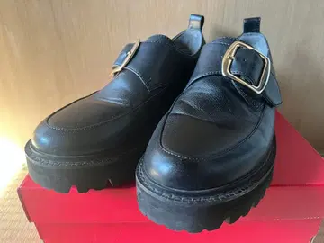 HARE 샤크 밑창 싱글 몽크 슈즈 블랙 버클 포함 25cm