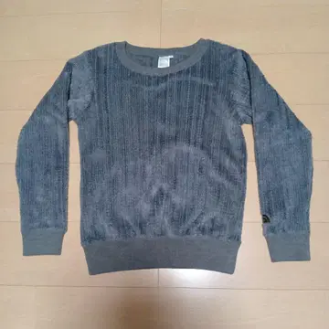 그레이 플리스 긴팔 크루넥 스웨터