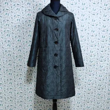 pripera 퀼팅 자켓 코트 일본제 보타니컬 꽃 올 패턴 그린