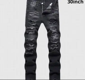 데미지 데님 블랙 UK 드릴 패션 Drip too Hard