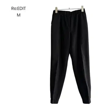 [ Re:EDIT ] 리디 조거 팬츠 블랙 밑단 밴딩 캐주얼 M 1203