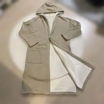 앙르클레 후드 부착 롱 코트 베이지 사이즈 38