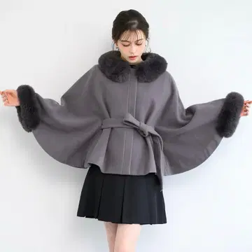 MISCH MASCH 판초 코트 차콜