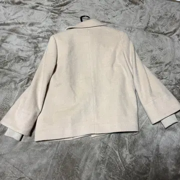 울 혼방 더블 브레스트 피 코트