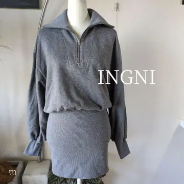 INGNI 하프 지퍼 브라우징 맨투맨 원피스 Y2K