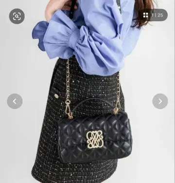 RANDA 2WAY 모노그램 비쥬 퀼팅 백 블랙 숄더백