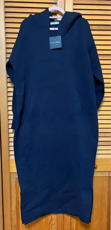 니트 후드티 원피스 01