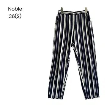 [ Noble ] 스트라이프 36(S) 네이비 테이퍼드 오피스 a1006