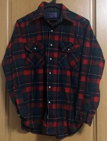 70s USA 빈티지 Pendleton 플란넬 셔츠 S 빨검 체크