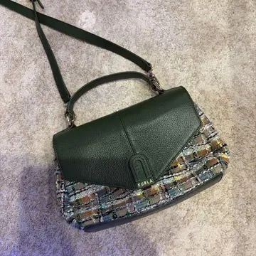 FURLA 그린 트위드 숄더백