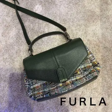 FURLA 그린 트위드 숄더백