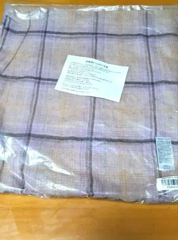 미사용 티에두르 캐시미어 에어리 스톨 에크루 체크