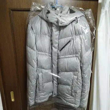 그레이 다운 자켓 탈부착 후드 부착