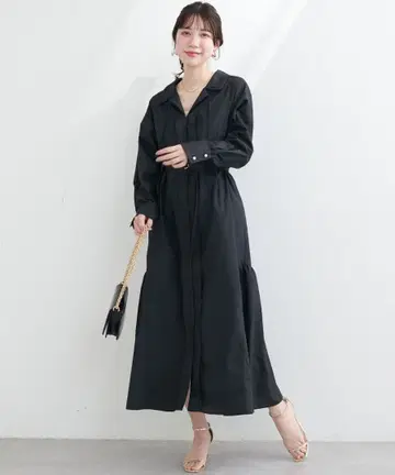 내추럴 꾸뛰르 osono 코다와리 멀티 WAY 셔츠 원피스 (블랙)