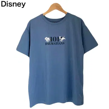 디즈니 101마리 강아지 애니멀 반팔 블루 둥근넥 T셔츠 M