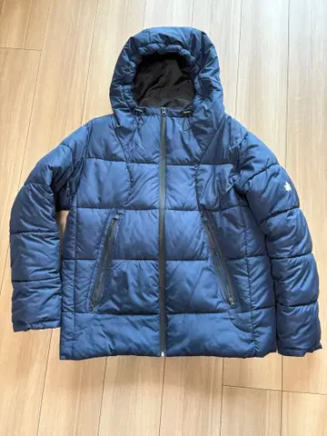[ LOGOS ] 네이비 후드 부착 다운 자켓