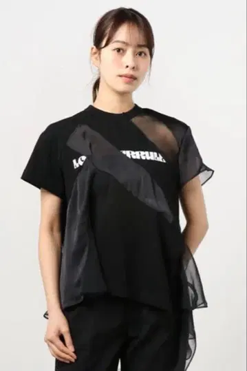 SACAI / 그래픽 튤 T셔츠