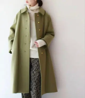 새상품 IENA LA BOUCLE 컬러 멜톤 트리밍 코트 롱 코트