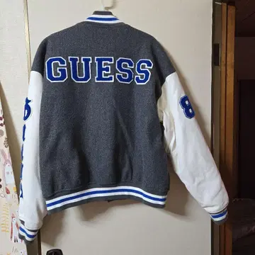 GUESS 바시티 자켓 그레이/화이트 31