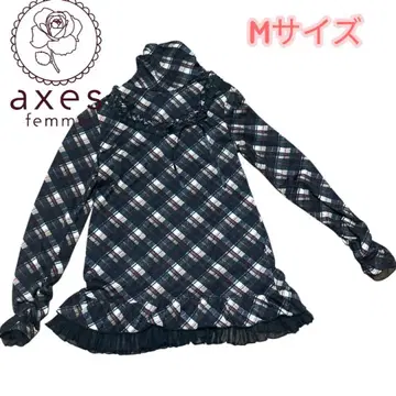 axes femme 체크 무늬 프릴 M 사이즈