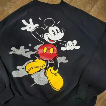 80년대 미키마우스 맨투맨 블랙 X L 사이즈 미국제