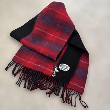 새상품급 애프터눈 티 스누피 울 100% 70주년 체크 머플러