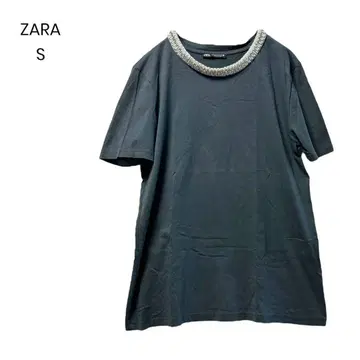 [ ZARA ] T셔츠 비쥬 S 차콜 그레이 상의 a1032