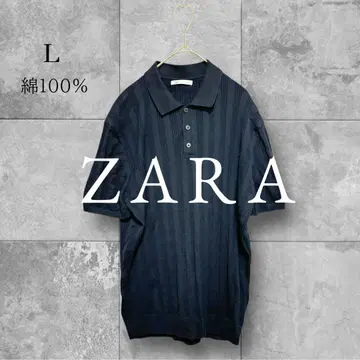 자라 피케 셔츠 니트 루즈핏 캐주얼 고급 세련된 네이비 L