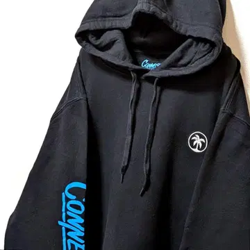 커넥티드 로고 자수 후드 맨투맨 블랙 L 구제 의류