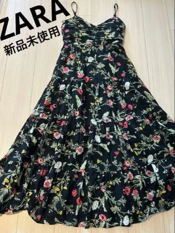 컷워크 자수 프린트 패턴 미디 기장 원피스 XS