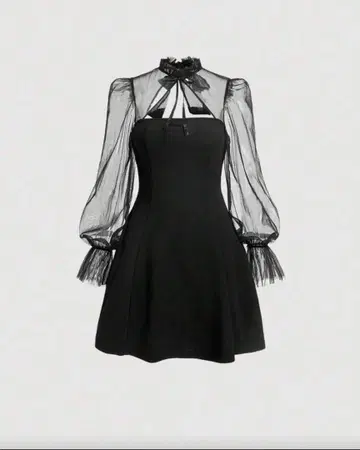 시스루 블랙 원피스