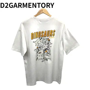 디스퀘어드 공룡 우주 프린트 T셔츠 화이트 원포인트 반팔
