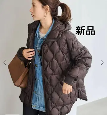 FRAMeWORK TAION 타이온 별주 후드 비브스 포함 다운 브라운