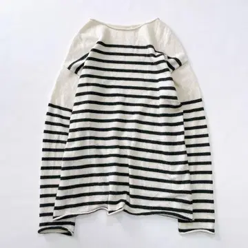 두지엠 클라세 캐시미어 100% 보더 풀오버 니트