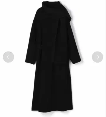 ESTNATION 스톨 부착 더블 페이스 롱 코트 38 블랙