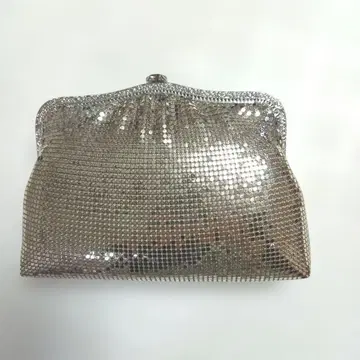 메탈릭 실버 클러치백 파티 2WAY 새상품급