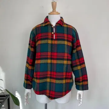 50s 60s USA CRESCO 체크 울 스키퍼 셔츠