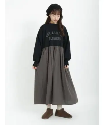 [ 미사용 새상품 ] Samansa Mos2 도킹 로고 원피스