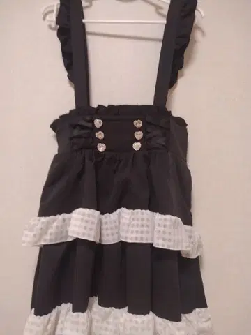 프릴 달린 하트 버튼 미니 스커트 LL