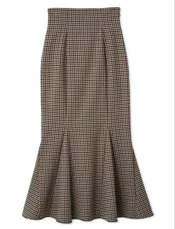 [ 미사용 ] SNIDEL 스나이델 하이웨스트 머메이드 스커트 체크 무늬