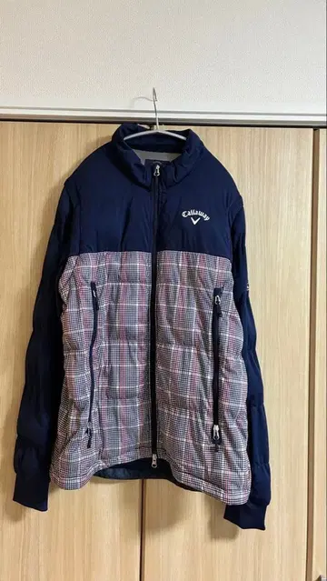 Callaway 집업 자켓 네이비/체크 무늬